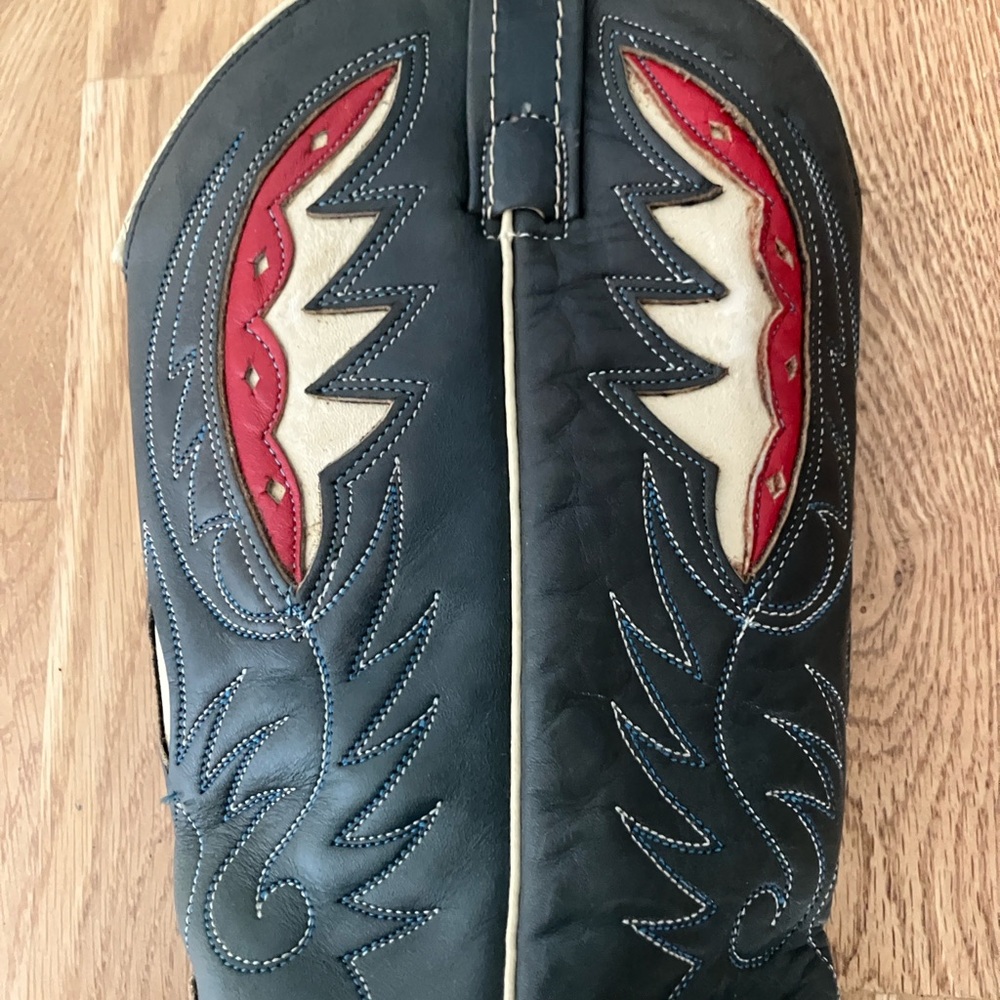 ACME Vintage Grey and Red Cowboy Boots - Picture 6 of 6